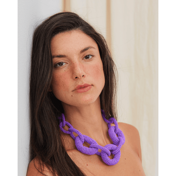 AnimazulJetlagmodeJetlagmode - Link Beaded Necklace - Purple