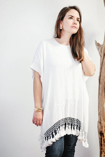 AnimazulDown to XjabelleDown to Xjabelle - White Huipil Tunic