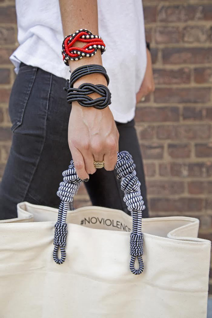 AnimazulSequence CollectionSequence Collection - Open Knot Beaded Bracelet Red & Silver